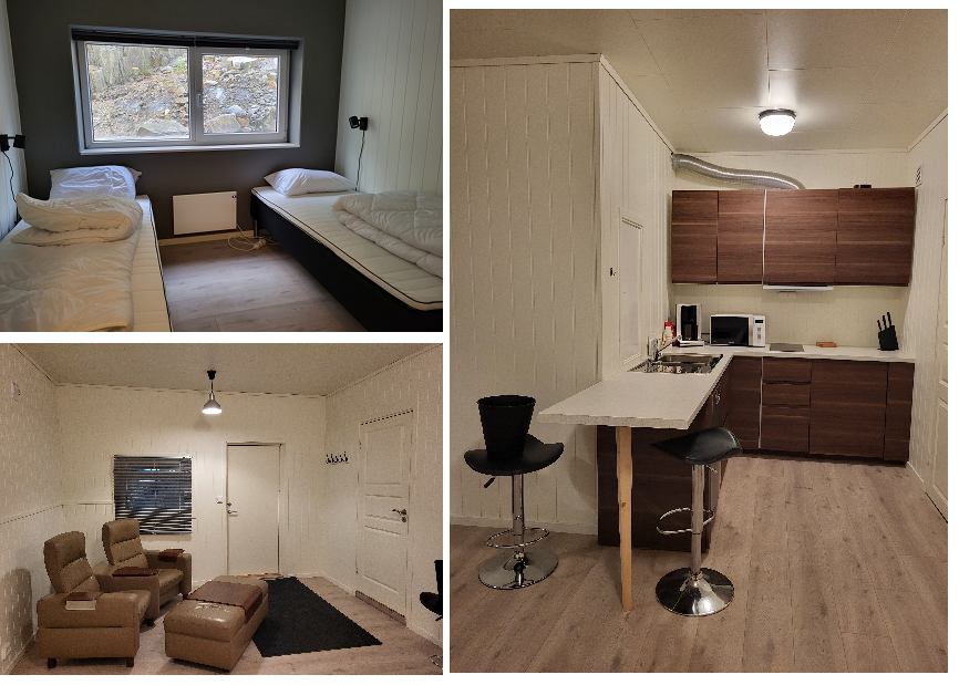 Ett av internatrommene hos Flekkefjord Opplæringssenter – overnatting for kursdeltakere